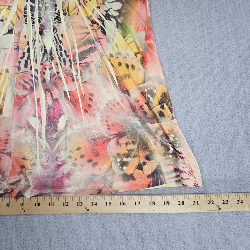 Apt 9 Women's Multicolor Beaded Blouse Short Sleeve Sz Large - Picture 9 of 15